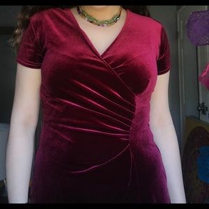 SOLD Wine Velvet Dress